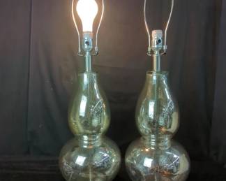  Pair of contemporary glass table lamps