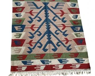 Vintage Turkish Kilim hand knotted rug