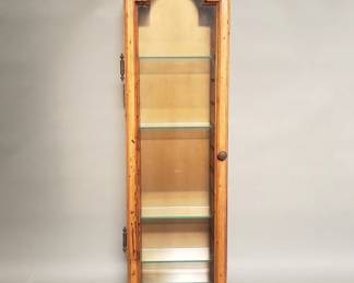 Vintage wall cabinet with glass shelves
