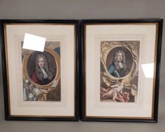 Pair of 18th c. hand-colored engravings