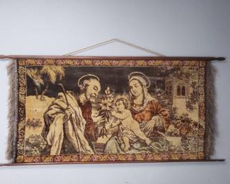 Vintage religious French tapestry