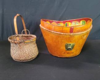 Vintage W . W. Windship leather hat case waste