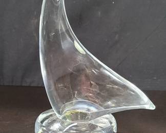 Marcolin Sardinia (Italy) glass sailboat sculpture