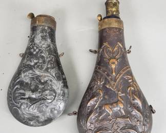  Pair of Civil War-era gun powder flasks