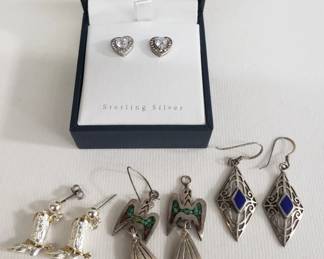 Sterling silver earrings with semiprecious stones