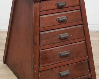 Antique barber stool with 5-drawers