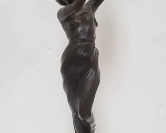 Antique Parisian bronze sculpture on marble base