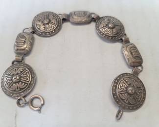 Vintage Viking-style silver bracelet