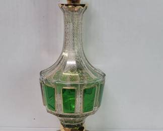  Moser style Bohemian glass cabochon decanter