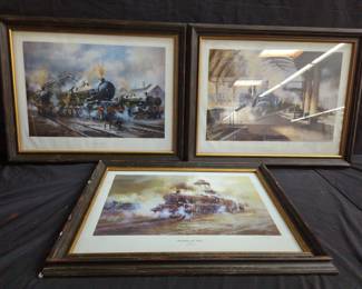 Bundle of signed Daniel Weston train prints