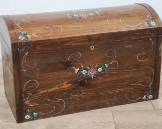 Signed 1978 hand painted chest