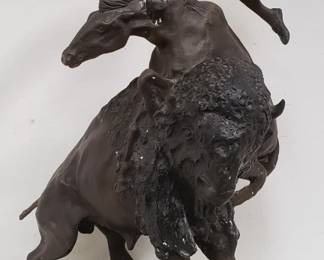 Cast bronze sculpture, "The Buffalo Horse"