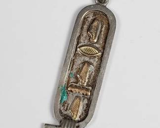 Egyptian sterling silver and gold cartouche
