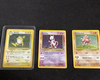 3 vintage Pokémon – cards Raichu, Mewtwo