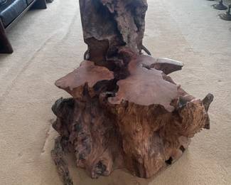 F Hand Carved Wood Accent Tables