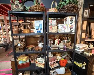 Baskets, Boxed Glassware, Birdhouses and more