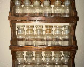 Vintage apothecary jars with originals labels