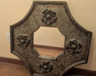 Vintage Mexican Carved Wood Mirror