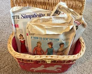 Vintage Wicker Poodle Motif Sewing Basket second image