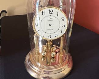 Elgin American Quartz Anniversary Clock with Glass Dome