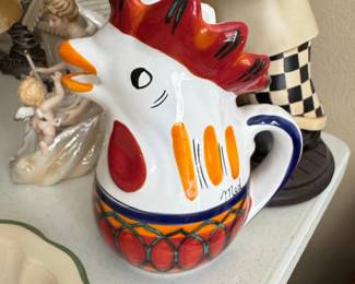 Italian Ceramic Rooster Pitcher