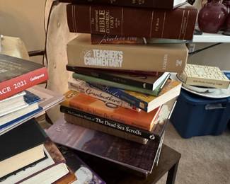 Collection of Religious and Study Books, including ESV Archaeology Study Bible