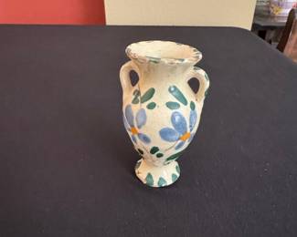 Hand-Painted Ceramic Vase with Floral Motif