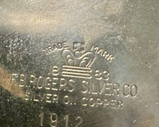 F.B. Rogers Silver Co. Silver on Copper 1883 Serving Tray