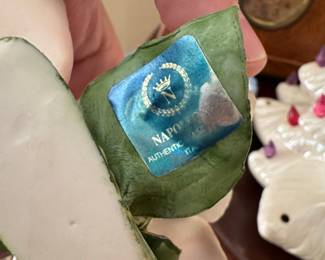 Capodimonte Porcelain Rose Bowl with Rose and Bud