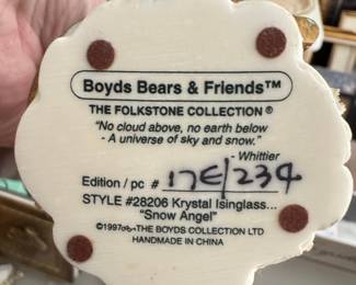 Boyds Bears & Friends The Folkstone Collection "Snow Angel" Krystal Isinglass Figurine