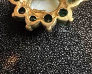 10k Gold Opal and Emerald Flower Earrings