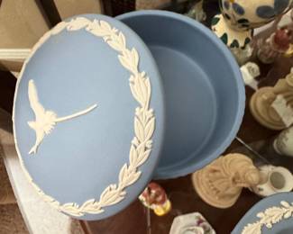 Wedgwood Jasperware Lidded Box with Bird Motif