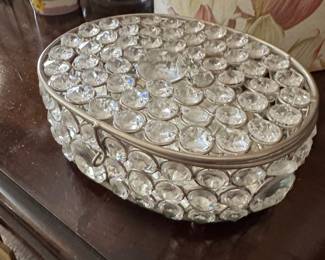 Nanette Lepore Crystal and Silver Tone Trinket Box
