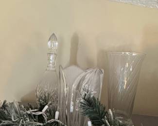 Mikasa Crystal Decanter and Vase Set