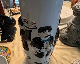 Mid-Century Italian Ceramic "Omino" Waiter Cookie Jar