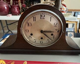 Oak Arts and Crafts Mantel Clock