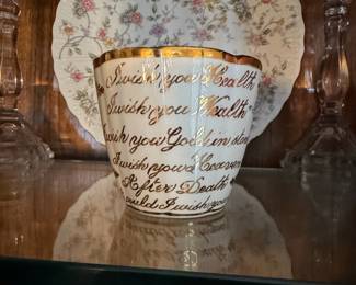 Victorian "Moustache" Mug, Hand-Decorated, c. 1880-1890