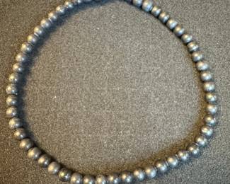 Navajo Pearls Sterling Silver Necklace