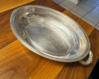 Oval Silver Plated Serving Platter with Handles - WM Rogers