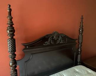 Four-Poster Bed Frame with Mattress