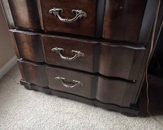 Bernhardt Dark Wood 3-Drawer Serpentine Chest/Dresser