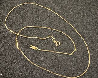 14k Yellow Gold Box Chain Necklace