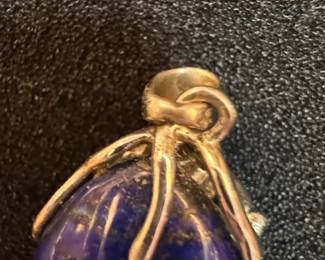 Lapis Lazuli and Mixed Gemstone Sterling Silver Pendant