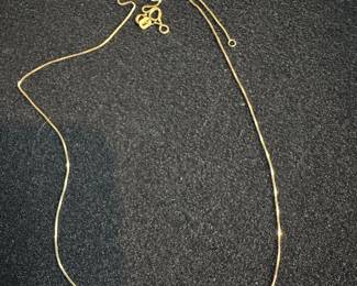 14k Yellow Gold Box Chain Necklace with ADL Clasp