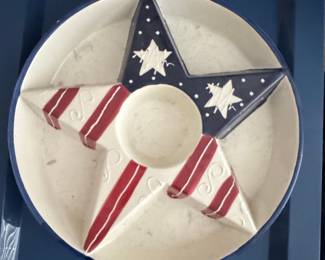 Patriotic Star Chip and Dip Platter