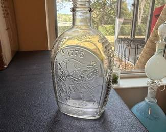 Log Cabin Syrup Bottle Bicentennial Commemorative Glass