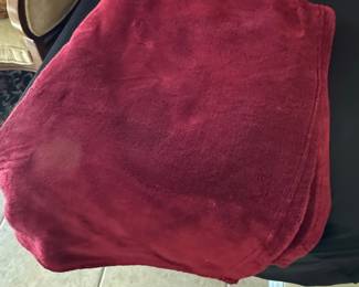 Burgundy Plush Throw Blanket