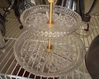 Godinger Dublin Crystal TwoTier Dessert Stand