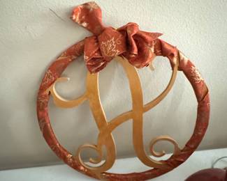 Monogram "A" Fall Wreath Door Hanger