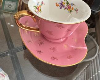 Ganz Pink Floral Teacup and Saucer Set
